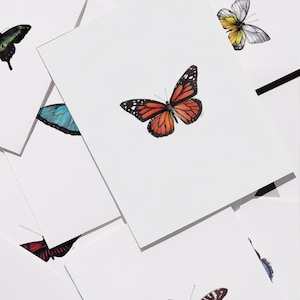 Set kaarten met vlinderkaarten, 6 blanco kaarten en enveloppen