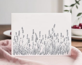 Lavender Notecards: Pen & Ink Botanical Art - Stationery Set