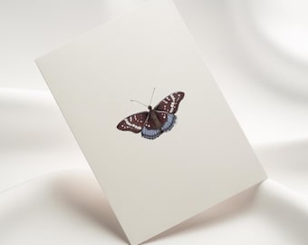 Purple Emperor Butterfly Notecard Set: Hand-Drawn Pen & Ink Art