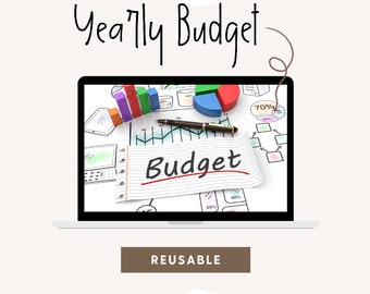 Digital Annual Budget Tracker Using Excel/Google Sheets/Numbers Template | Reusable