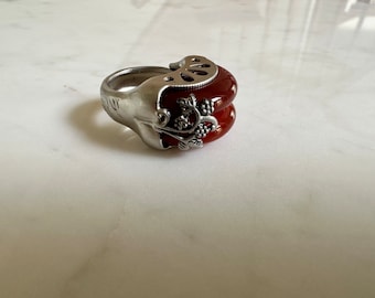 Red Jade Korean Traditional Ring