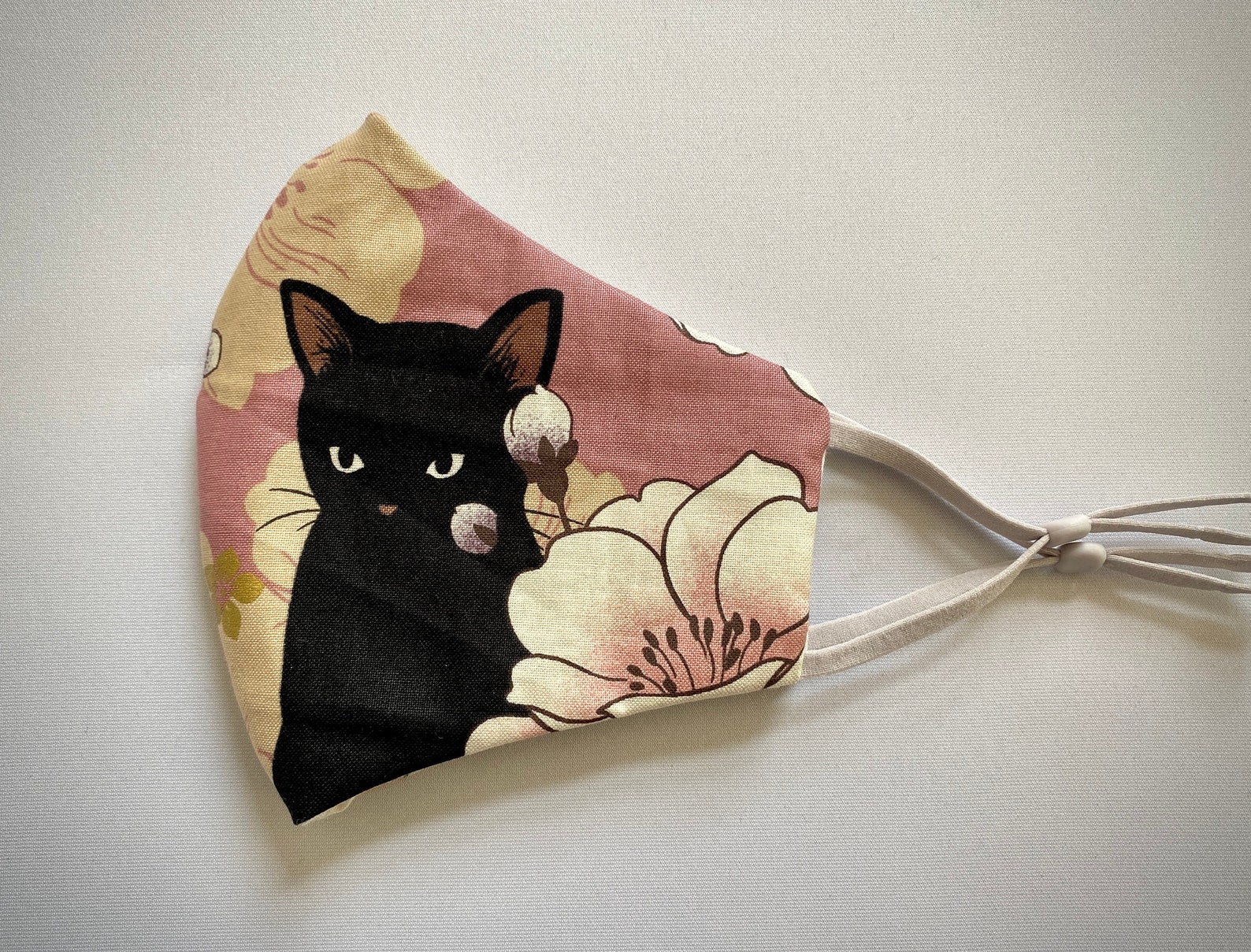 Black Cat Face Mask in Comfortable Design Japanese Neko Cats Etsy