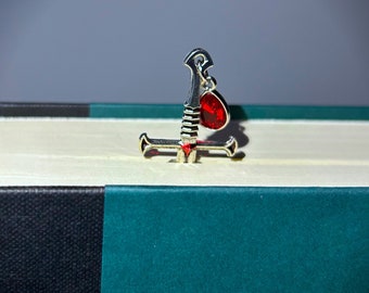 Fourth Wing Dragon Sword Bookmark - Metal Fantasy Book Mark With Dragon Pendant