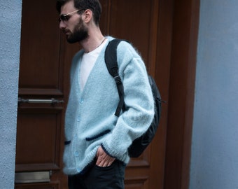 Kurt Cobain MTV Cardigan, Mohair Cardigan, Green Cardigan Kurt Cobain MTV Cardigan, Mohair Cardigan, Green Cardigan