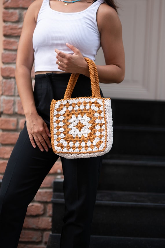 Bolsa de ganchillo Bolsa cuadrada de la abuela Bolsa de hombro de ganchillo Bolsa afgana Bolsa de ganchillo Bolsas de ganchillo cuadradas de la abuela Etsy Espana