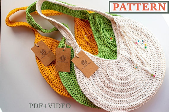 Crochet Round Bag Pattern, Bag Pattern, Crochet Pattern, Shoulder Bag Pattern, Crochet Bag Tutorial, How to make