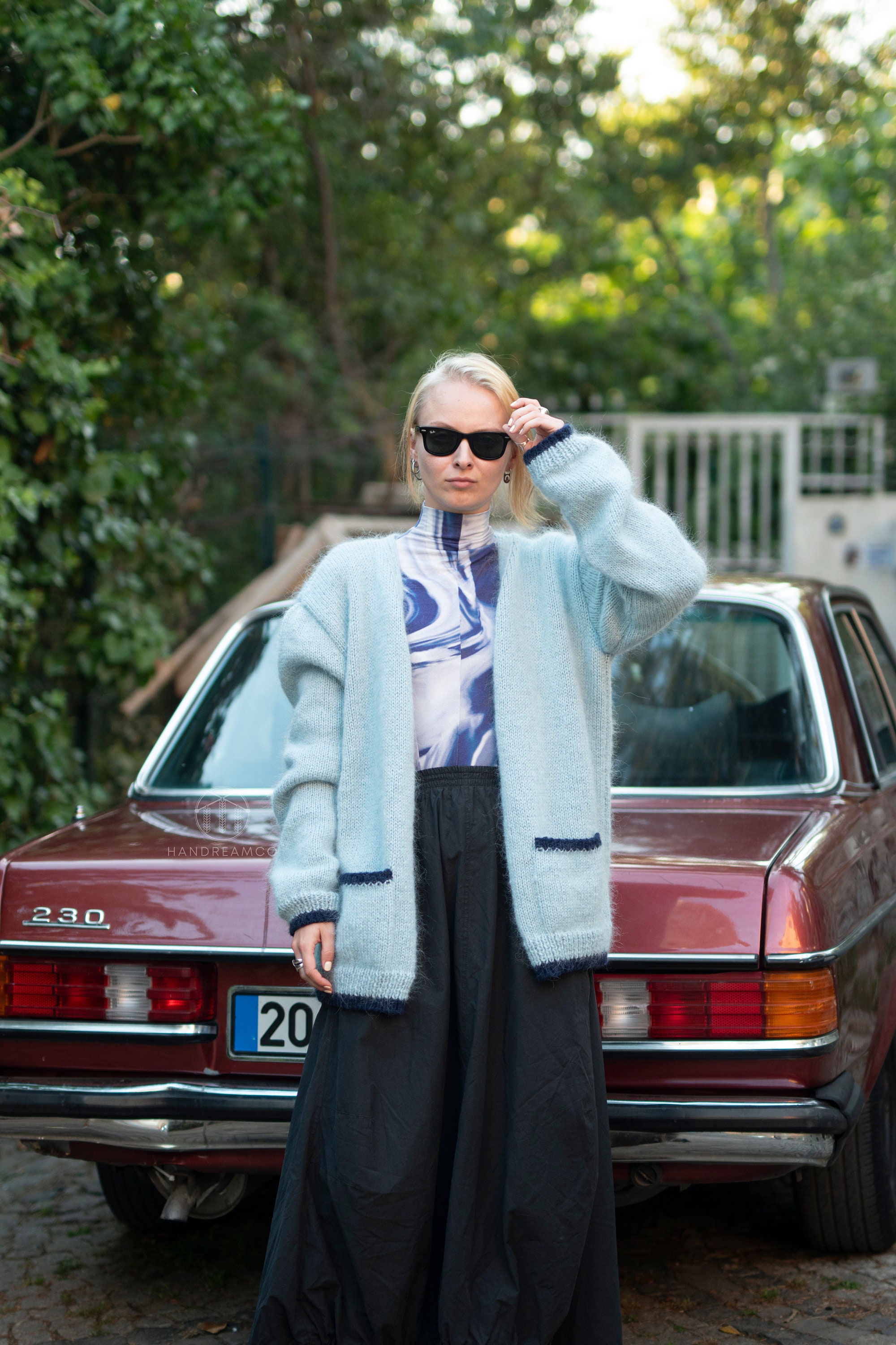 Blue Mohair Cardigan, Kurt Cobain Cardigan, Mens Blue Blue Mohair Cardigan, Kurt Cobain Cardigan, Mens Blue