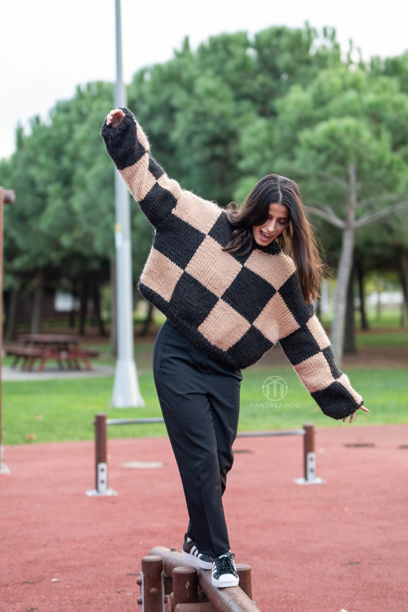 Checkered Wool Sweater