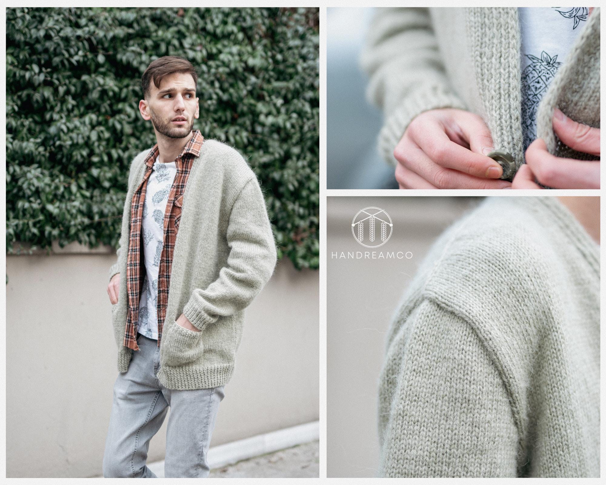 Kurt Cobain MTV Cardigan, Mohair Cardigan, Green Cardigan