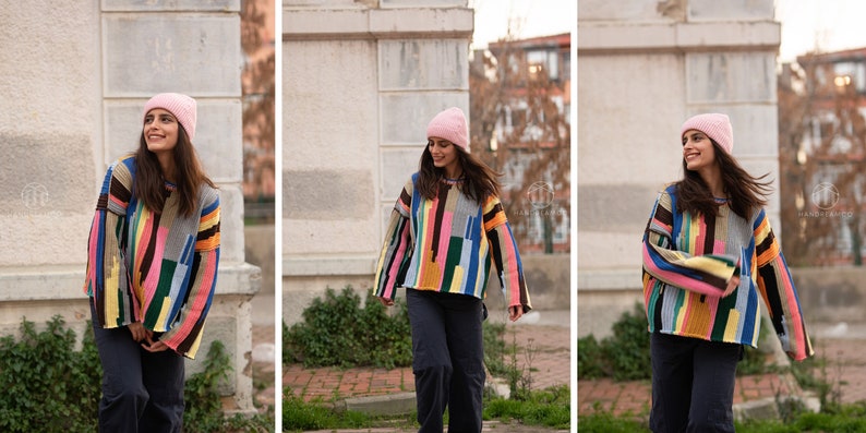 Handknit Rainbow Sweater