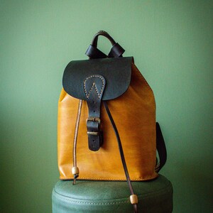 Mini Backpack, Women's Leather Backpack, Green Genuine Leather Backpack, Cute Backpack, aesthetic travel backpack