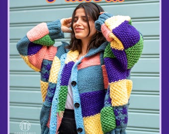 Harry Styles Cardigan Pattern, Hand Knit Sweater Pattern,Handmade Jumper Pattern, Patchwork Cardigan Pattern, Cardigan Tutorial,DIY cardigan