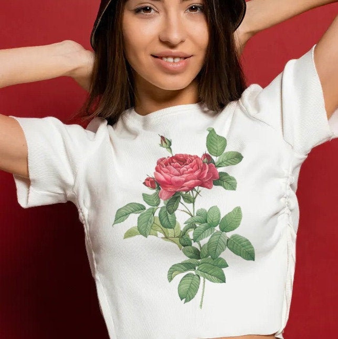 GartenShirt Rose Blume TShirt Vintage BlumenShirt Etsy