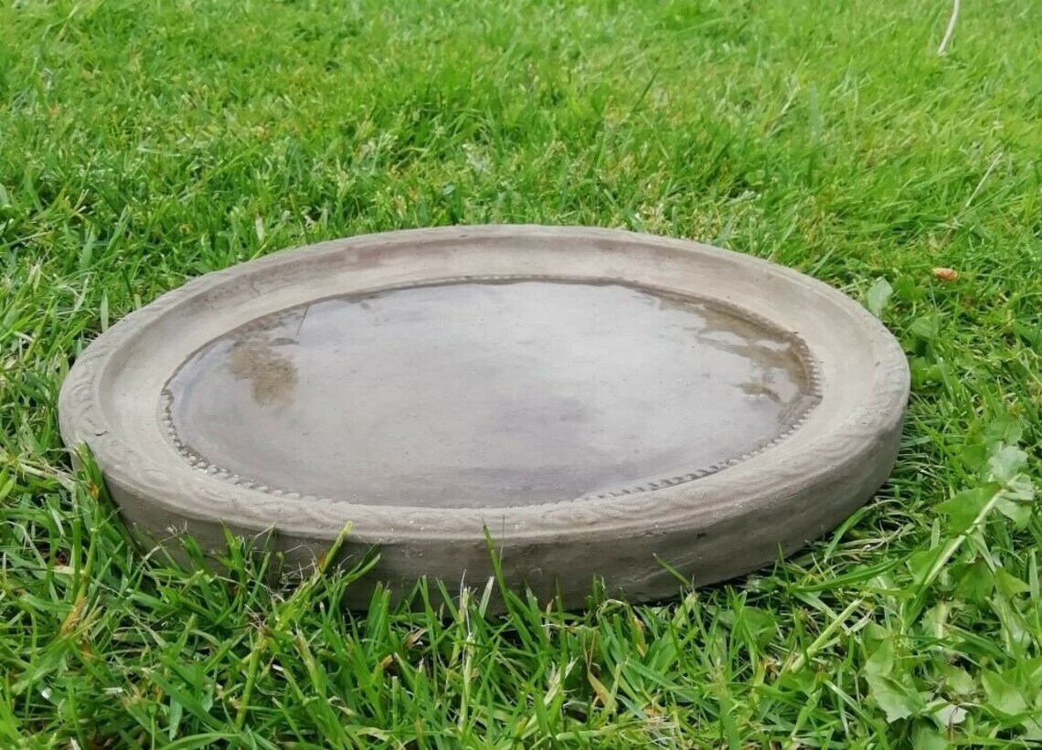 Bowl oval bird pots bird bath 34 cm cast stone sandstone Etsy