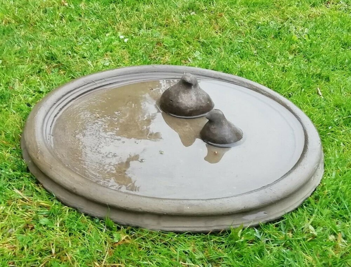 XL Stone Bird Pots Bird Bath 45 cm bowl 2 birds frostproof Etsy