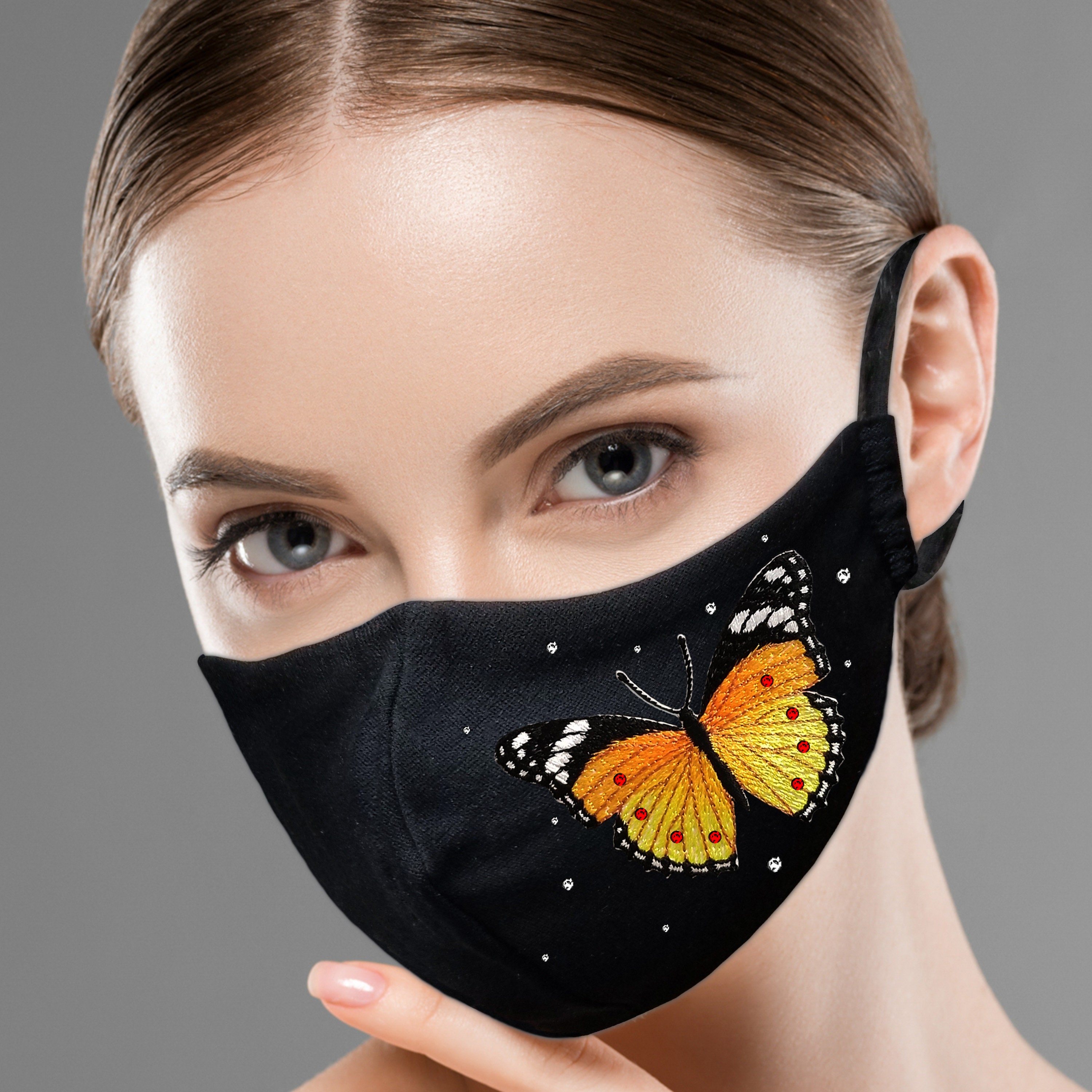 Custom Butterfly Face Mask with Filter Pocket Embroidery Etsy
