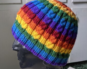 Rainbow hat (made to order)