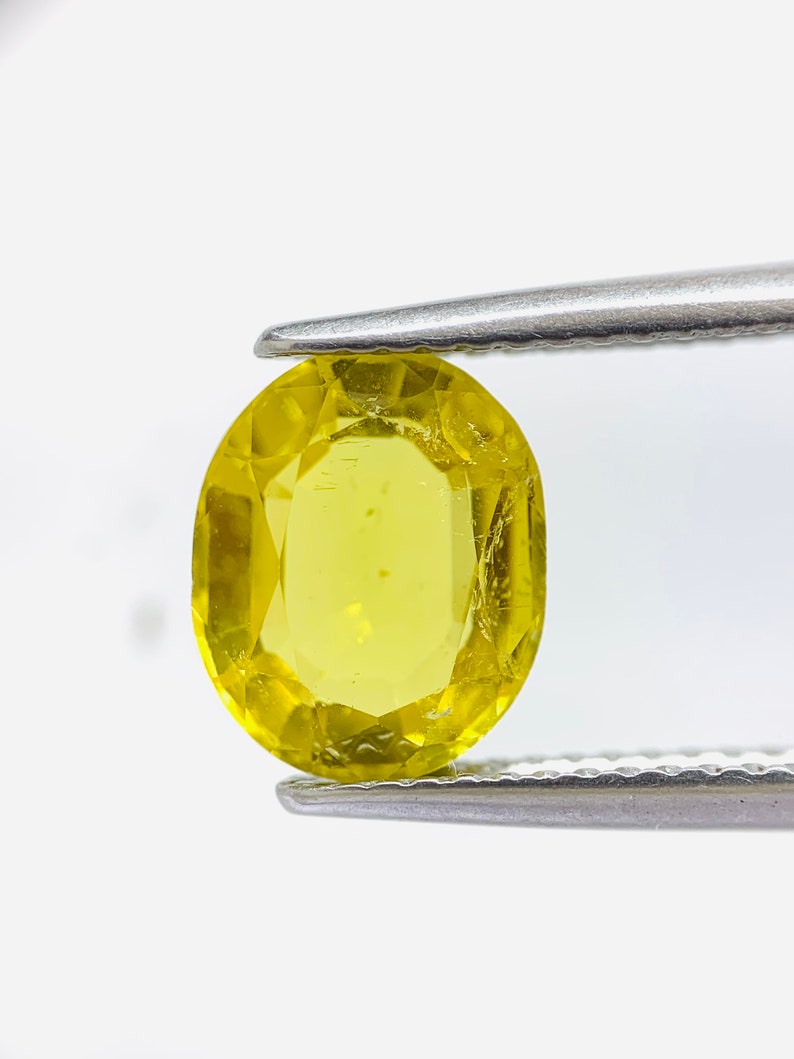 Eye Clean Oval Shape 9.60 X 7.80 mm Natural Malawi Electric Yellow Tourmaline 2.47 cts Rare Stone