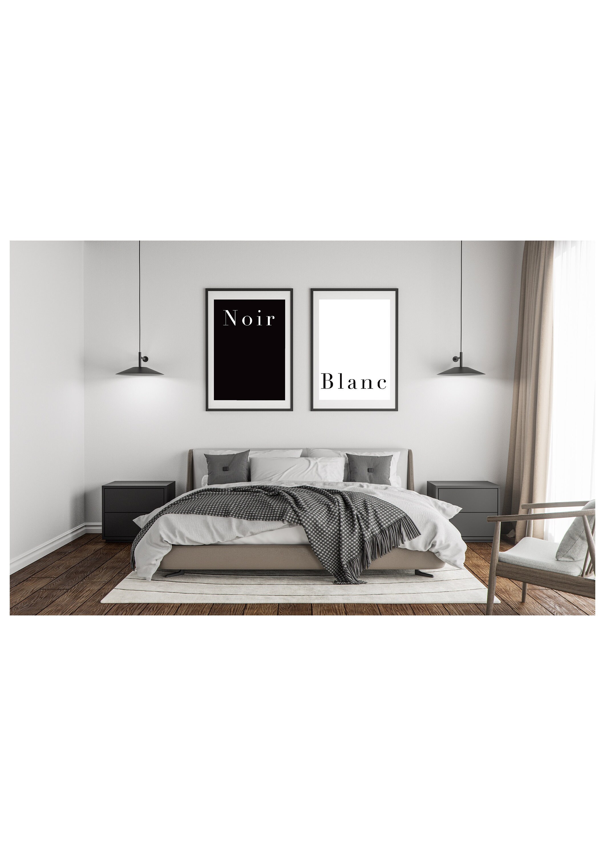 Lot de Deux Affiches Noir & Blanc - Format A4 A3 A2 Envoie Uniquement Par Mail en Format Jpeg