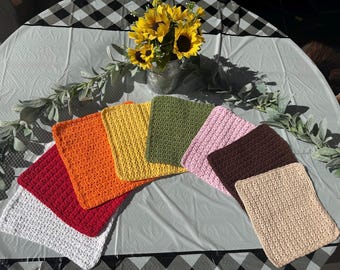 Soft Cotton Crochet Washcloth: Farmhouse Texture, Reusable Dishcloth