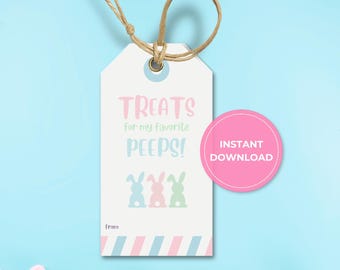 Etiquetas de regalo de Pascua imprimibles, etiquetas de golosinas para mis amigos favoritos, descarga instantánea