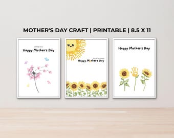 Manualidad imprimible para el Día de la Madre para niños, linda tarjeta para el Día de la Madre, actividad preescolar DIY, "Eres mi mamá radiante", regalo para el Día de la Madre