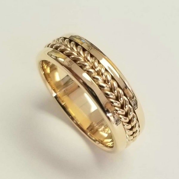 Anillo de oro amarillo de 14 quilates Artículo 1037 Alianza de boda de 7 mm