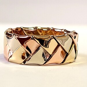 18K Gold Tri Color Wedding Ring Item 1189 Wedding Band 9 mm