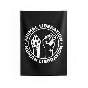 動物解放 人間解放 壁旗