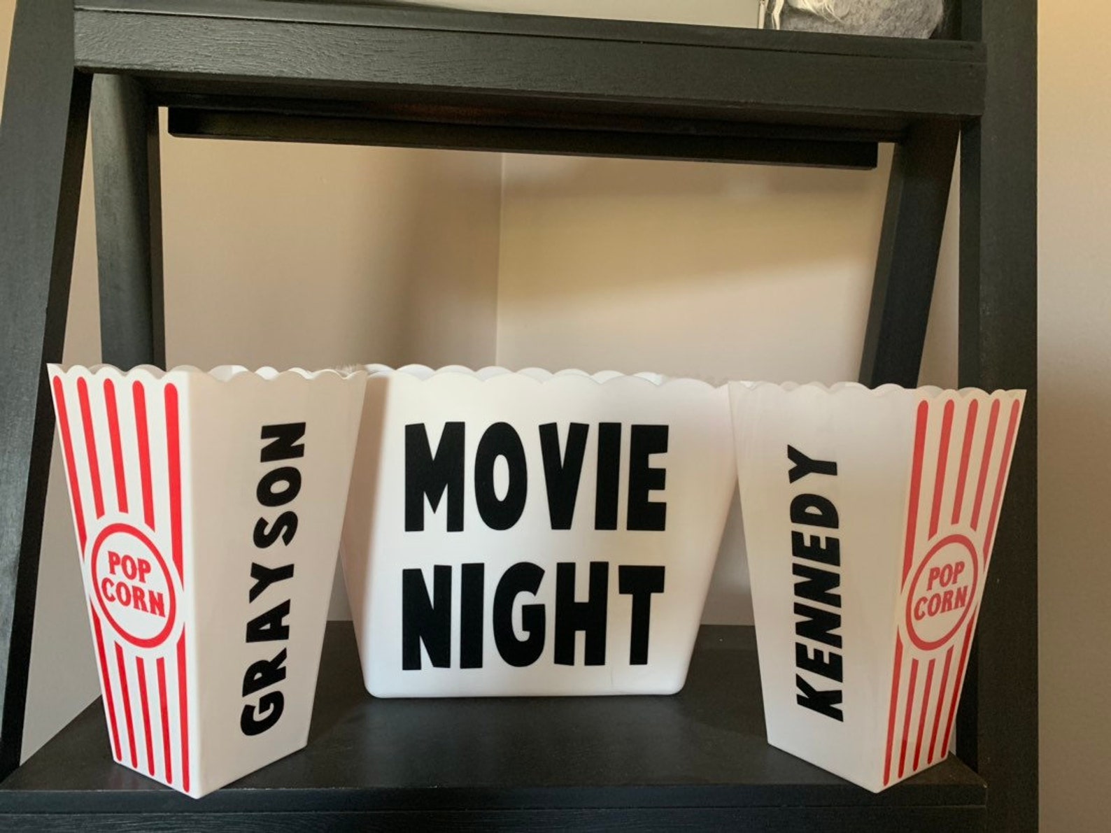 Personalized Popcorn Bucket Movie Night Popcorn Bucket Etsy