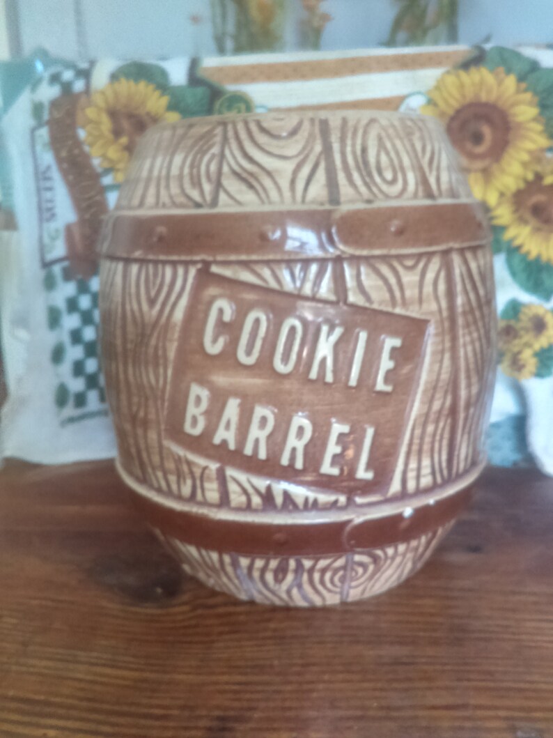Antique Cookie Barrel Cookie Jar Etsy