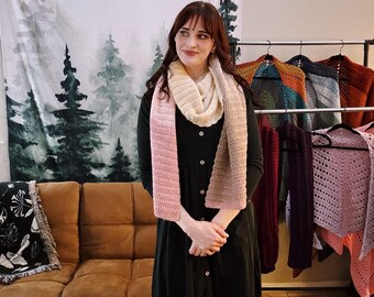 Light Pink Crocheted Scarf!