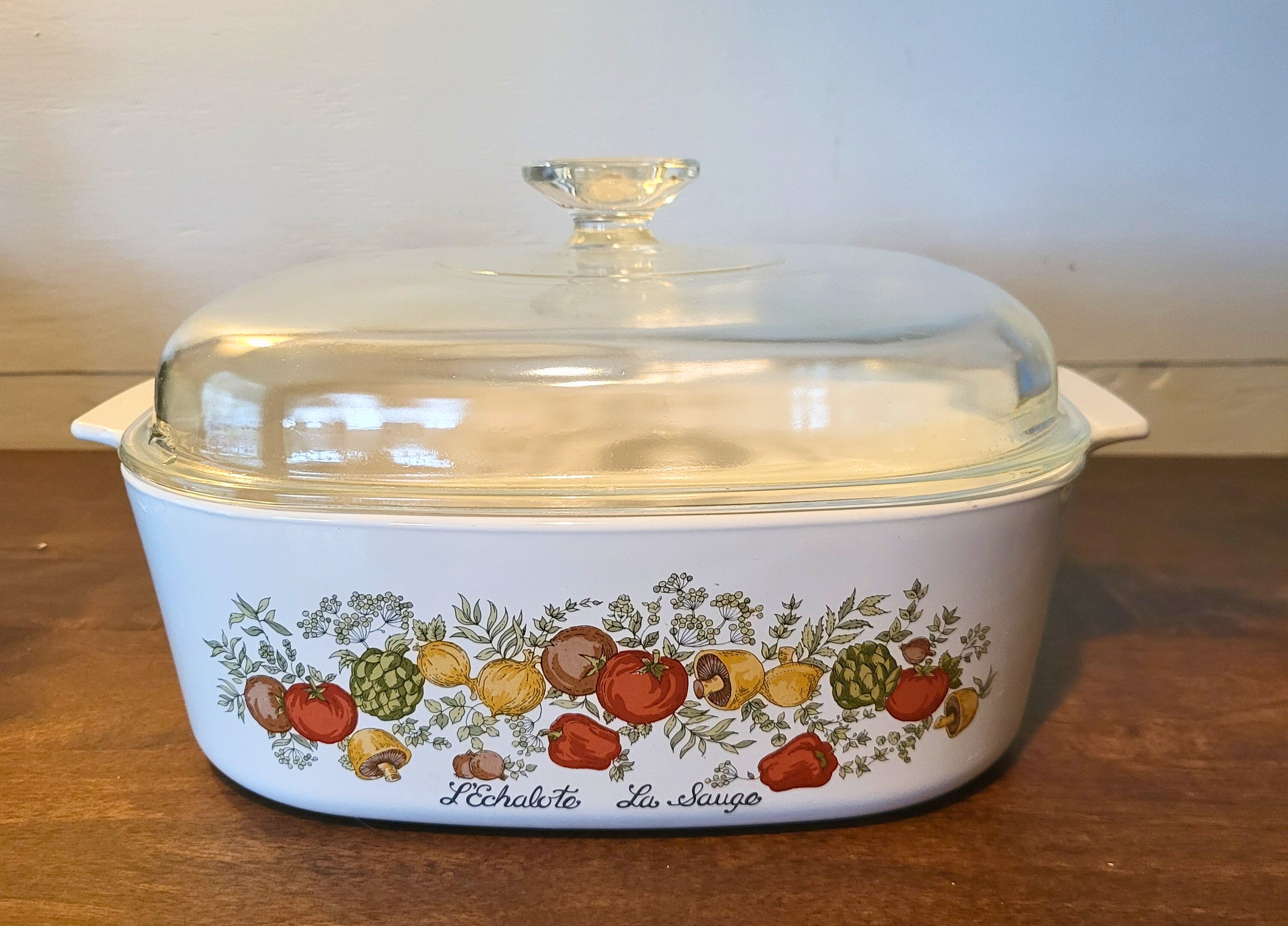 L'echalote La Sauge 4 Quart Corning Ware Casserole Dish Vintage Corning