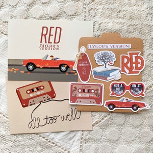 RED inspired set (7 stickers + 2 prints)