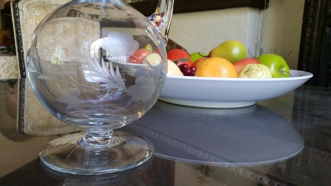 Crystal Footed Wine Decanter With Glass Ball Stopper Made by German Co