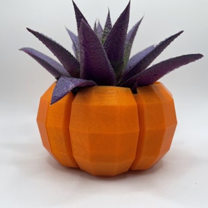 Low Poly Pumpkin Planter, Halloween Decor pack of 2
