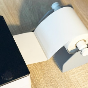 Universal Thermal Label Roll Holder – Desktop Dispenser with Rod and Base