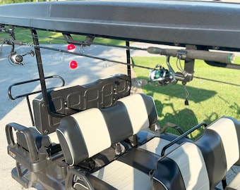 Golf Cart Fishing Rod Holder Rack – 4 Pole Roof Mount Kit