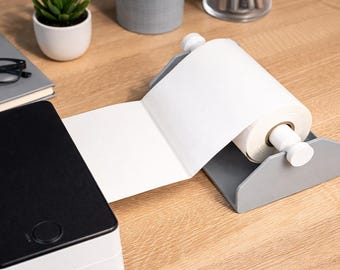 Suporte universal para rolos de etiquetas térmicas – Dispensador de mesa com haste e base