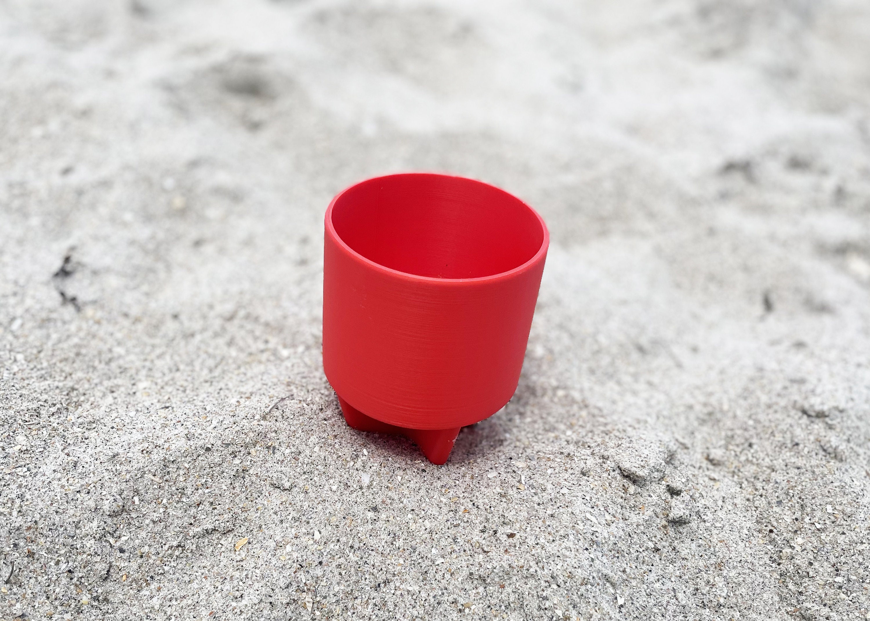 Kunststoff Strand Sand Untersetzer Getränkedose Getränkehalter Sand  Wasserflaschenhalter für Getränketelefon