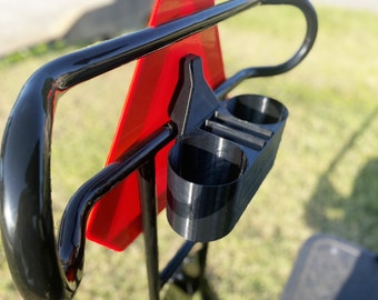 Golf Cart Grab Bar Cup and Phone Holder with Triangle Mount