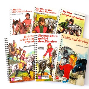Upcycling Notizbuch BRITTA Kinderbuch 70er Vintage • Handmade Unikat • Drahtbindung • Besonderes Geschenk zum Geburtstag