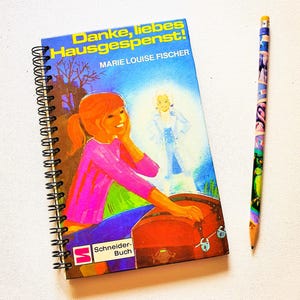 Retro Notizbuch - DANKE, liebes Hausgespenst! - Kinderbuch upcycling zu einem Tagebuch