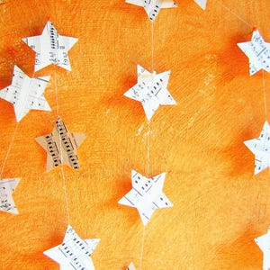 Tolle Sternen Girlande aus alten, gebrauchten Notenheften *upcycling pur * - Wanddekoration oder Tischdekoration
