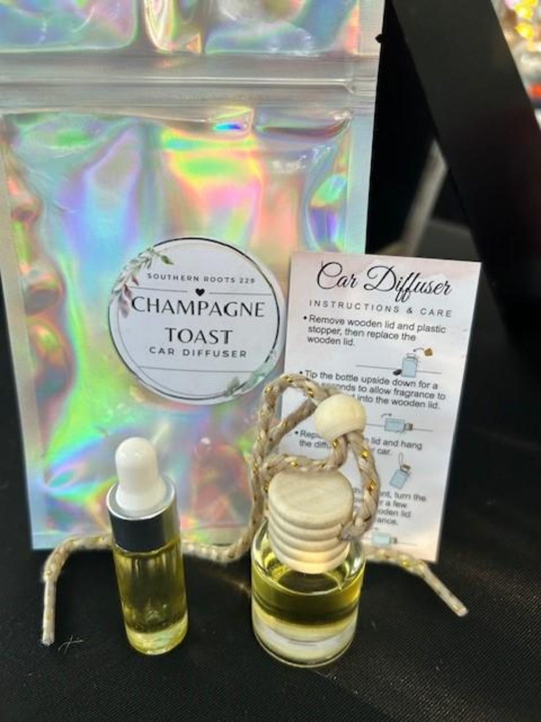 Hanging Car Diffuser: Champagne Toast Scent, Bonus Refill - Etsy