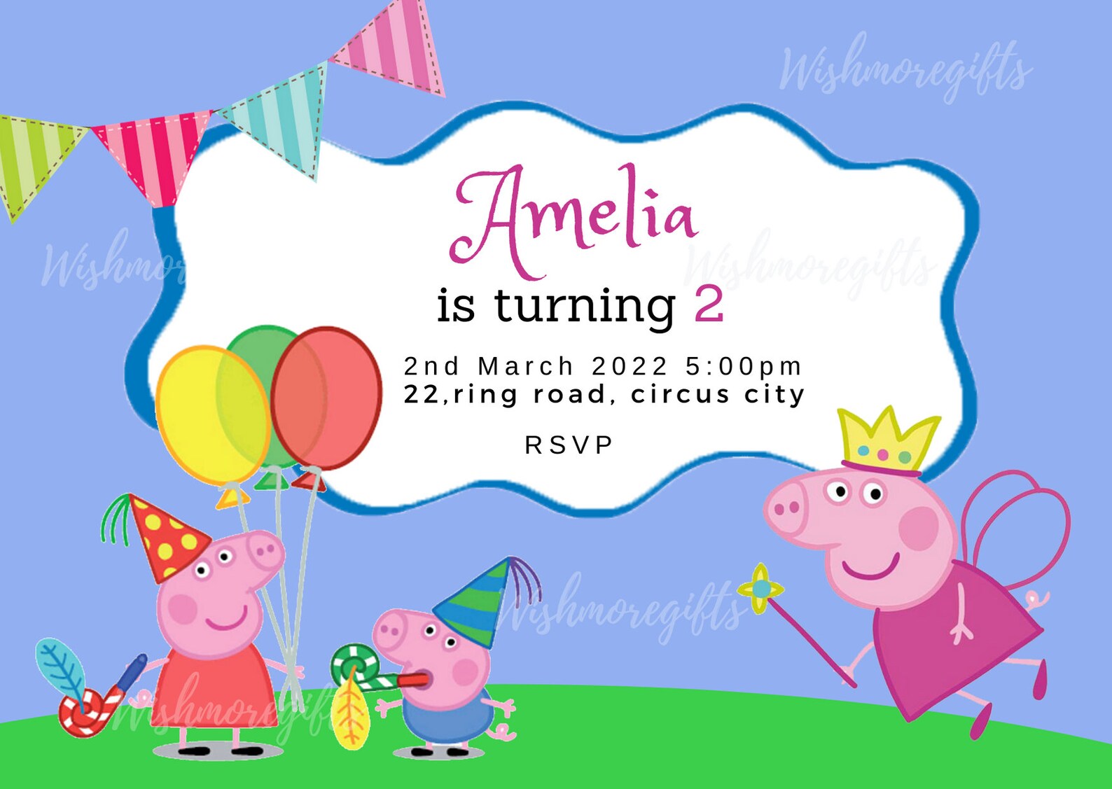 Peppa Pig Birthday Invitations Peppa Pig Templates Peppa Pig Etsy