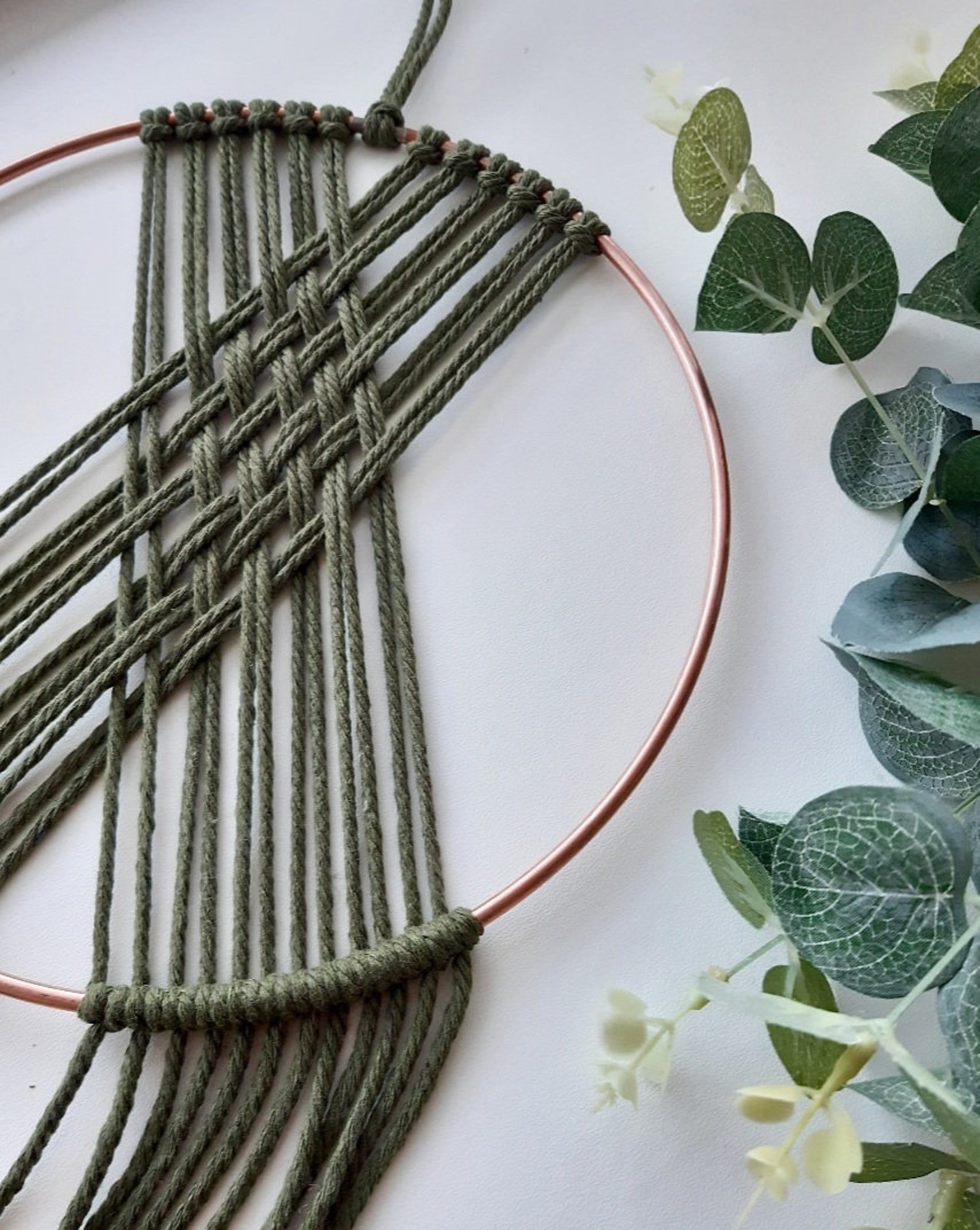 Macrame hoop wall hanging Round macrame dream catcher Etsy