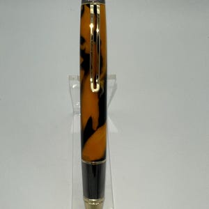 Handgemachter Kugelschreiber Big Ben/Cigar, Black and Gold Click Pen, Acrylstift, Unikat, Füller nach Maß, High End Kugelschreiber, schwarze Kugelschreiber