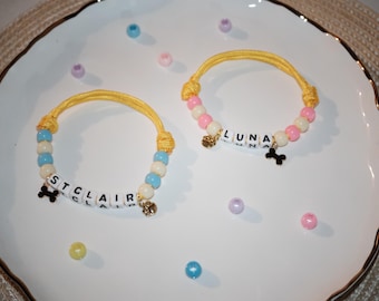 Benutzerdefinierte einstellbar Paracord Haustier-Halsband - personalisierte Perle Name | Wählen Sie Farben & Charms