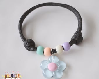 Personalisiertes verstellbares Haustierhalsband - individueller Name Paracord Hunde- und Katzenhalsband mit Perlen - handgemachtes Geschenk für Haustiere